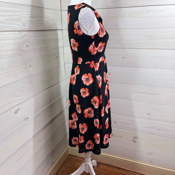 Talbots Floral Print Drape Neck Dress 2P FREE SHIP - Picture 2 of 5